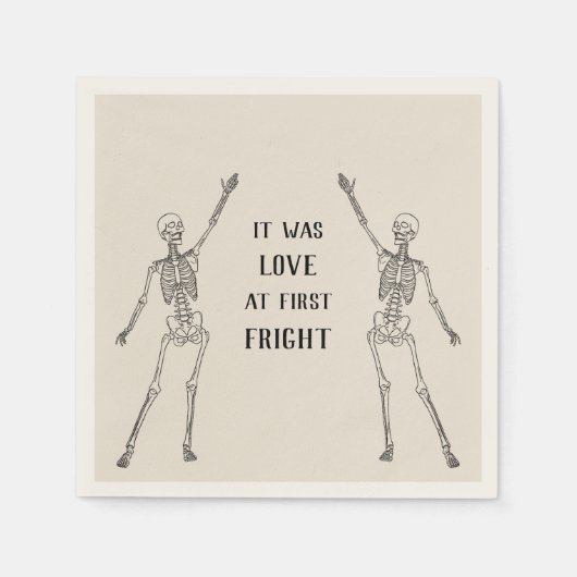 Glückliche Skelett-Verlobungsparty Serviette (Vorderseite)
