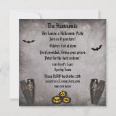 Glückliche Skelette im Sarg-Halloween-Party Einladung (Rückseite)