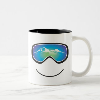 Glückliche Skier-/Snowboarder-Tasse Zweifarbige Tasse