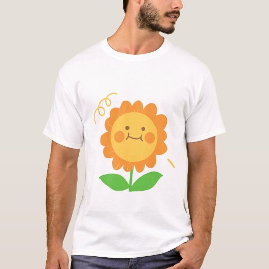 "Glückliche Smiley-Blume" T-Shirt (Vorderseite)