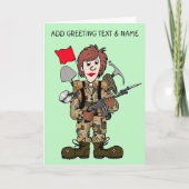 Glückliche Soldatin Karte (Vorderseite)