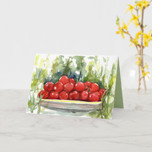 Glückliche Sommer-Kirsch-Tomaten Garten Gemüse Karte