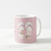 Glückliche Sommer-Rosa Sandalen Kaffeetasse (VorderseiteRechts)