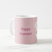 Glückliche Sommer-Rosa Sandalen Kaffeetasse (Vorderseite Links)