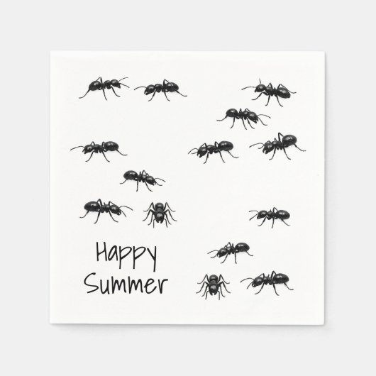 Glückliche Sommer Schwarze Ameisen Serviette (Vorderseite)