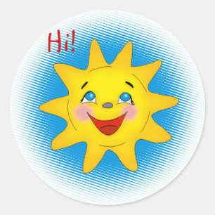 Glückliche Sonne - Aufkleber