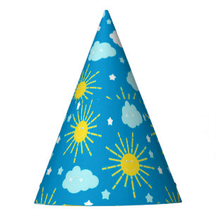 Glückliche Sonne, Wolken und Sterne Partyhütchen