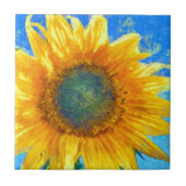 Glückliche Sonnenblume Fliese (Vorderseite)