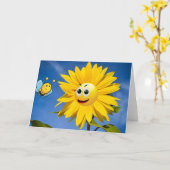 Glückliche Sonnenblume. Karte (Gelbe Blume)