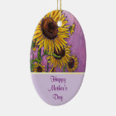 Glückliche Sonnenblumen am Muttertag Keramik Ornament (Rechts)