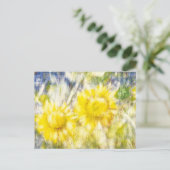 Glückliche Sonnenblumen Postkarte (Stehend Vorderseite)