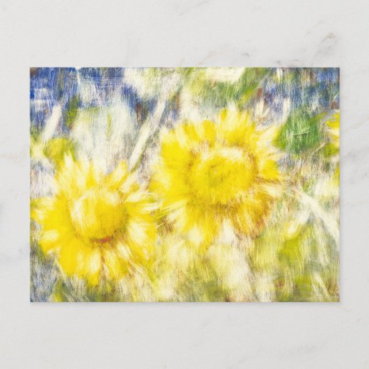 Glückliche Sonnenblumen Postkarte (Vorderseite)