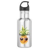 Glückliche Sonnenbrille-Ananas Edelstahlflasche (Vorderseite)