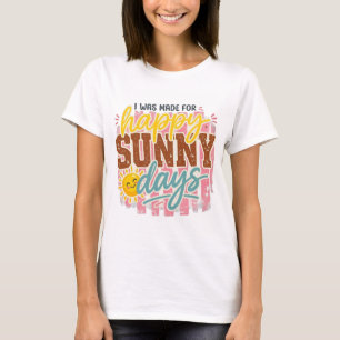 Glückliche Sonnige Tage Shirt, Retro Sommer Stimmu T-Shirt