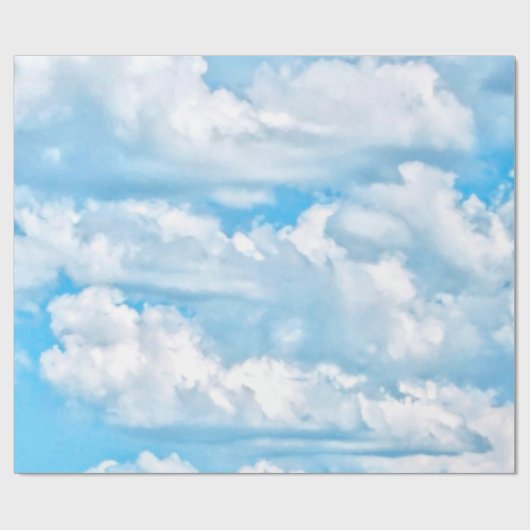 Glückliche sonnige Wolken-Hintergrund-Landschaft Geschenkpapier (Flach)