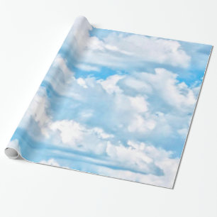 Glückliche sonnige Wolken-Hintergrund-Landschaft Geschenkpapier