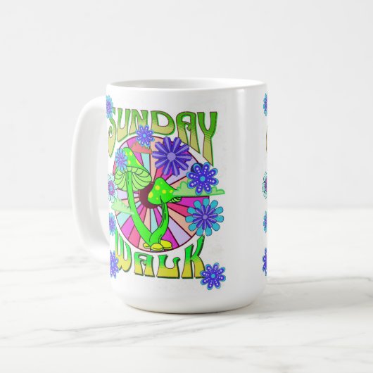 GLÜCKLICHE SONNTAGS-TASSE KAFFEETASSE (Vorderseite Links)