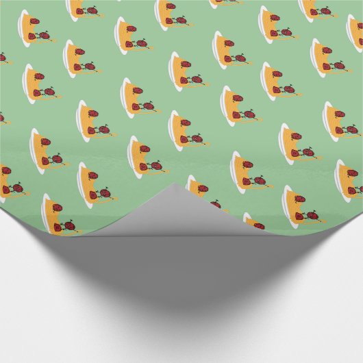 Glückliche Spaghettis und Fleischklöschen Geschenkpapier (Ecke)