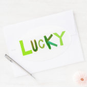 Glückliche spezielle grüne irische Spaß einzigarti Ovaler Aufkleber (Umschlag)