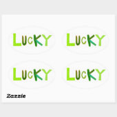 Glückliche spezielle grüne irische Spaß einzigarti Ovaler Aufkleber (Blatt)