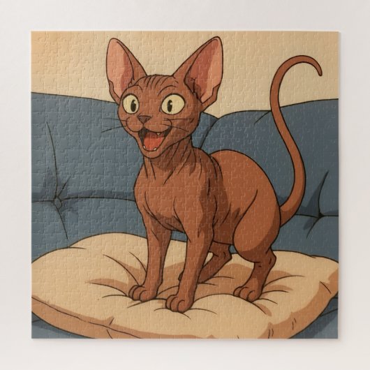Glückliche Sphynx-Katze Puzzle (Vertikal)