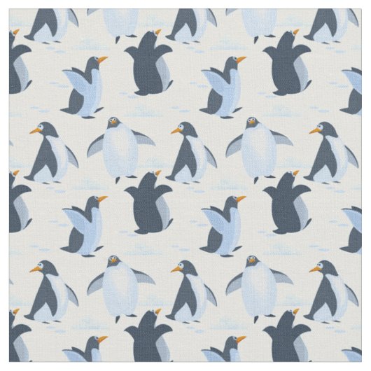 Glückliche spielerische Pinguine Stoff (Nahaufnahme)