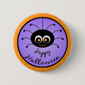 Glückliche Spinne Halloweens Toon Button (Vorderseite)