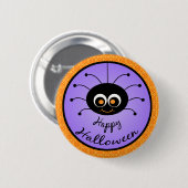 Glückliche Spinne Halloweens Toon Button (Vorne & Hinten)
