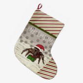 Glückliche Spinnen-personalisierter Großer Weihnachtsstrumpf (Vorderansicht (hängend))