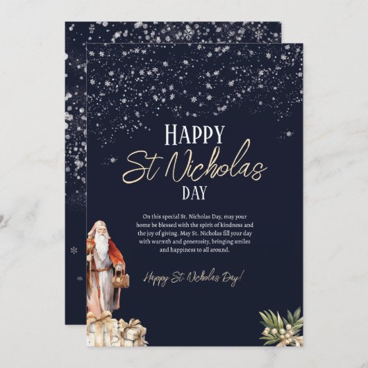 Glückliche St. Nicholas Day Grußkarte Einladung (Vorne/Hinten)