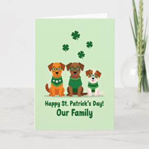 Glückliche St. Patrick-Hunde-Familienkarte Karte