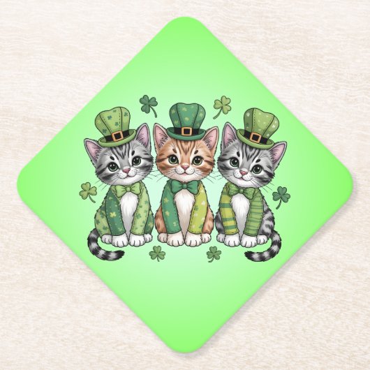 Glückliche St. Patrick’s Day-Kätzchen-47474 Untersetzer (Vorderseite)