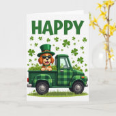 Glückliche St. Patrick's Day Karte für Hunde (Gelbe Blume)