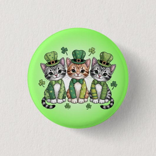 Glückliche St. Patrick's Day-Kätzchen-47474 Button (Vorderseite)
