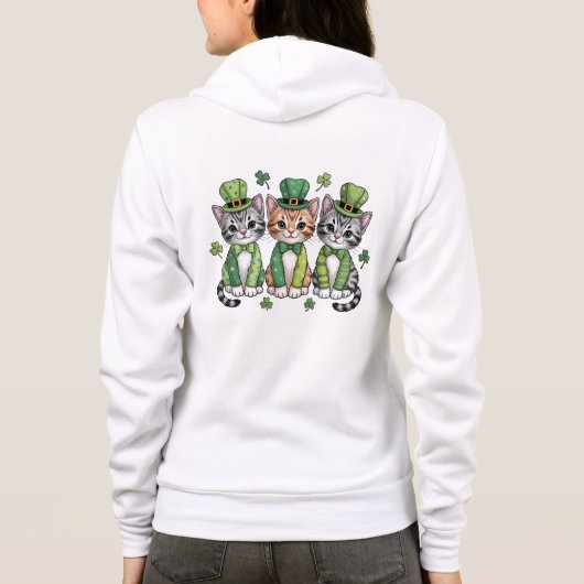 Glückliche St. Patrick's Day-Kätzchen-47474 Hoodie (Rückseite)