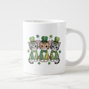 Glückliche St. Patrick's Day-Kätzchen-47474 Jumbo-Tasse