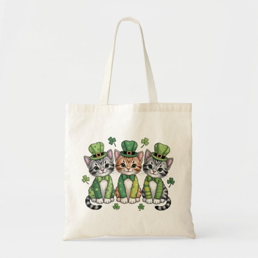 Glückliche St. Patrick's Day-Kätzchen-47474 Tragetasche (Vorne)