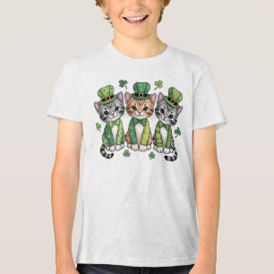 Glückliche St. Patrick's Day-Kätzchen-47474 Tri-Blend Shirt