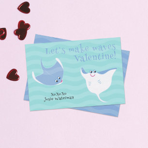 Glückliche Stachelrochen Kinder Valentinstagskarte Dankeskarte