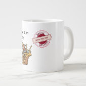 Glückliche Steampunk-Schnitzpost Jumbo-Tasse (Vorderseite Rechts)