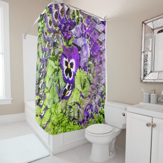 Glückliche Stiefmütterchen... Duschvorhang (Beispiel)