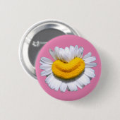 Glückliche Strahlende Kamille-Blume Lächeln Button (Vorne & Hinten)