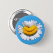 Glückliche Strahlende Kamille-Blume Lächeln Button (Vorne & Hinten)