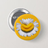 Glückliche strahlende Kamille Blume Lächeln Button (Vorne & Hinten)