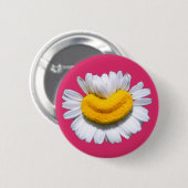 Glückliche strahlende Kamille Blume Lächeln Button (Vorne & Hinten)