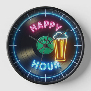 Glückliche-Stunde-Bar-Uhr-Neon-Bier-Personalisiert Uhr
