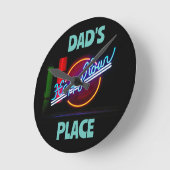 GLÜCKLICHE STUNDE CUSTOM VATER SCHILD RUNDE WANDUHR (Winkel)