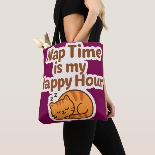 Glückliche Stunde Nickerchen – Cozy Cat Tote Tasche (Von Nahem)