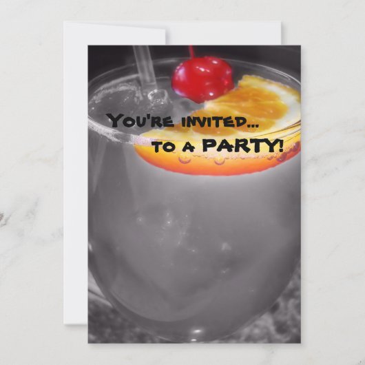 Glückliche Stunden-Cocktail-Getränk Einladung (Vorderseite)