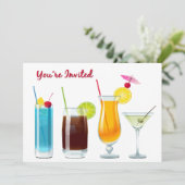Glückliche Stunden-Cocktails werden Sie eingeladen Einladung (Stehend Vorderseite)